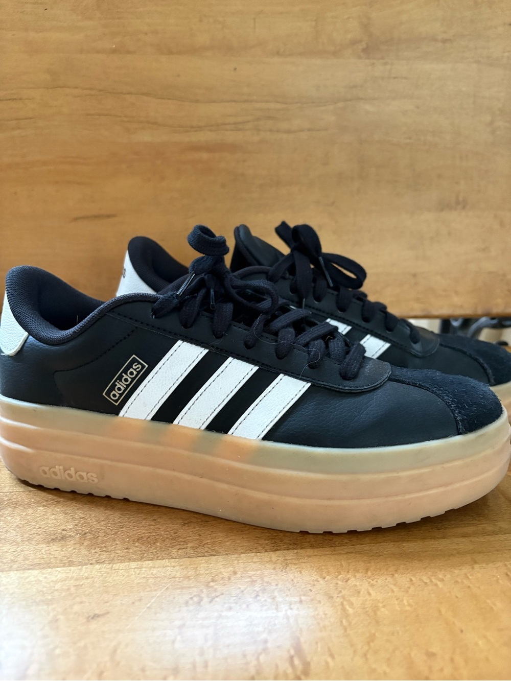 Adidas VL Court Bold Black White Gum W - Size 9.5 - Brand New - Only Worn 2x